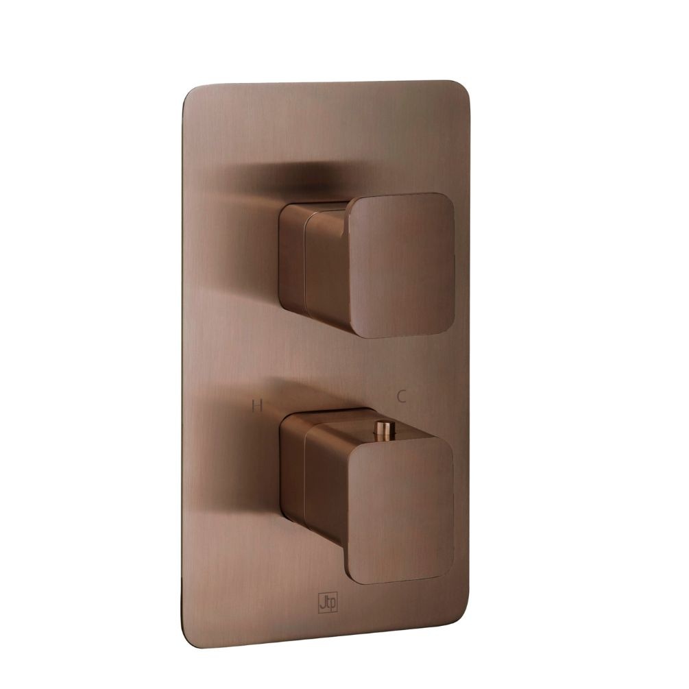 JTP Hix Brushed Bronze 2 Handle 2 Outlet Concealed Shower Valve